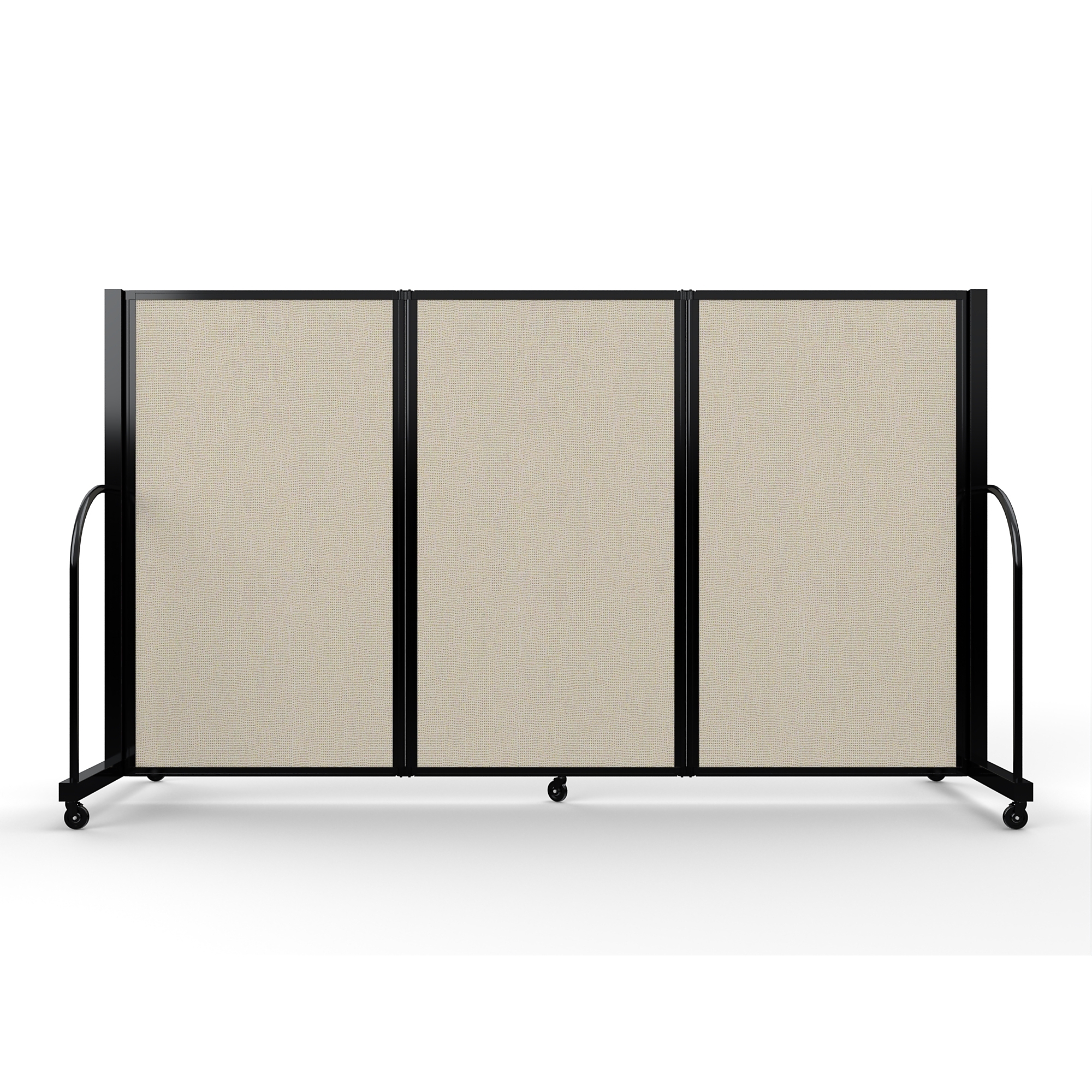Screenflex Full Motion Divider, 5' x 8'7", Black Frame, Sand